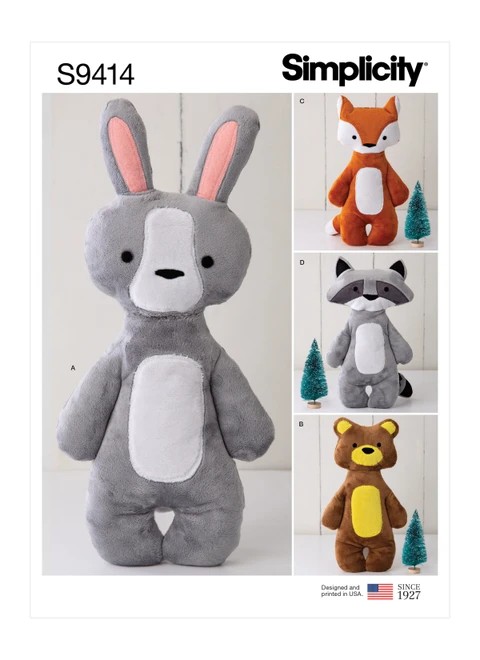 Simplicity Sewing Pattern Stuffed Animals - S9414 - Size - One Size (K)