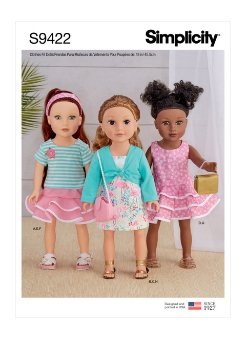 Simplicity Sewing Pattern 18" Doll Clothes - S9422 - Size - One Size (K)