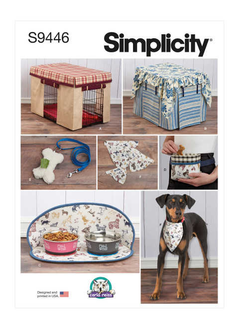 Simplicity Sewing Pattern Pet Crate Covers in Three Sizes and Accessories - S9446 - One Size (K)