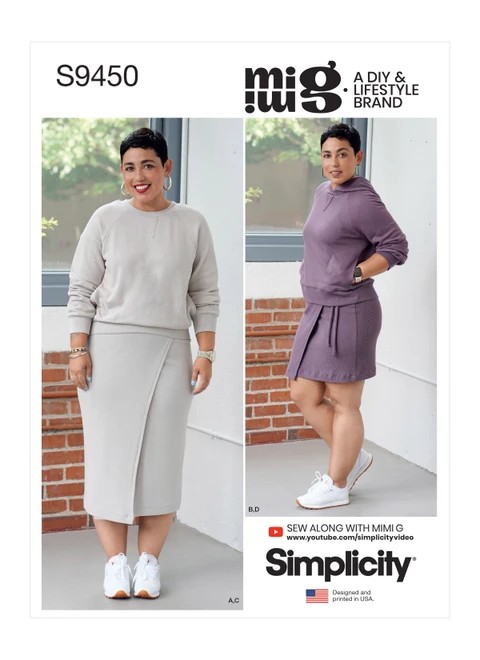 Simplicity Sewing Pattern Misses' Knit Tops and Skirts - S9450 - 6-14 or 16-24 (A,L,N)