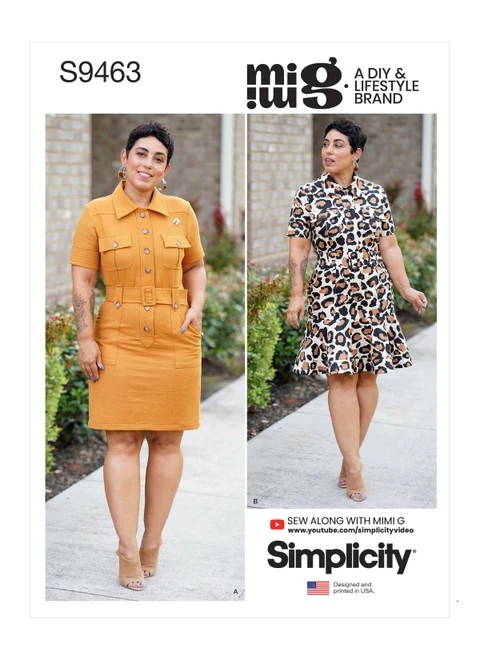 Simplicity Sewing Pattern Misses' Shirt Dress with Belt - S9463 - 6-14 or 16-24 (A,L,N)