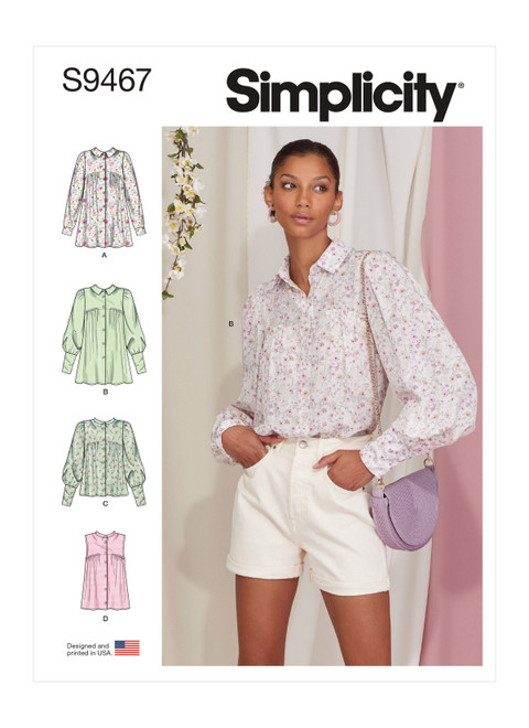 Simplicity Sewing Pattern Misses' Tops - S9467 - 6-14 or 14-22 (A,L,N)