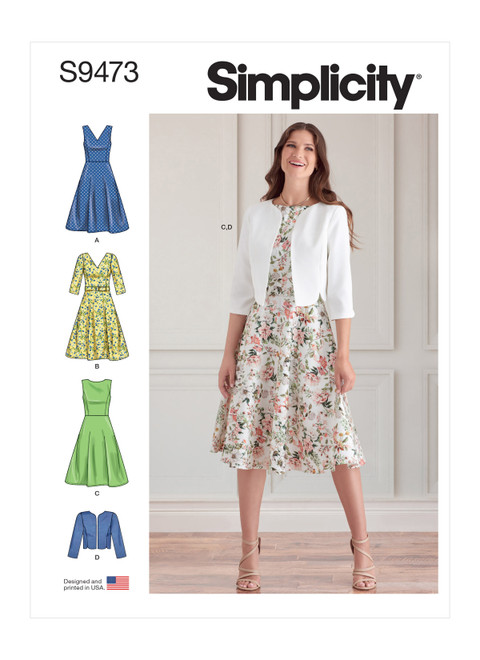 Simplicity Sewing Pattern Misses' Dresses and Jacket - S9473 - 6-14 or 16-24 (A,L,N)