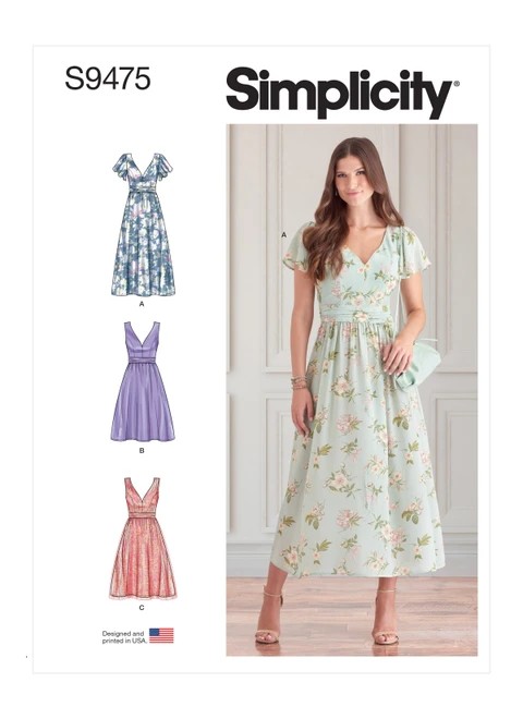 Simplicity Sewing Pattern Misses' Dresses - S9475 - 6-14 or 16-24 (A,L,N)