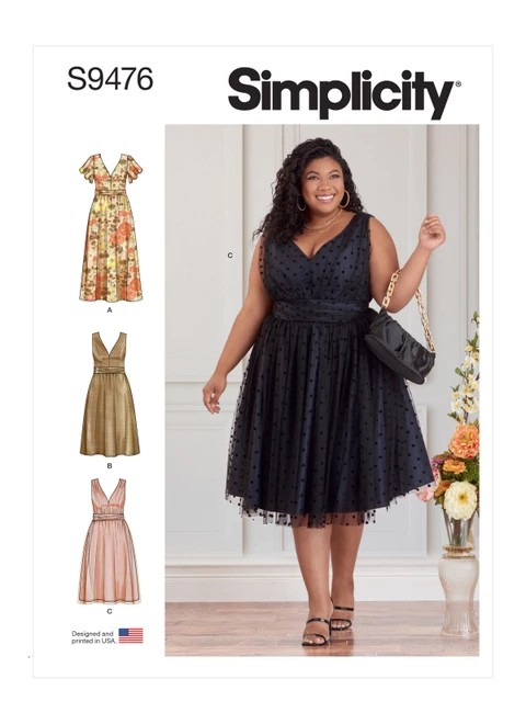 Simplicity Sewing Pattern Women's Dresses - S9476 - 18w-24w or 26w-32w (A,L,N)