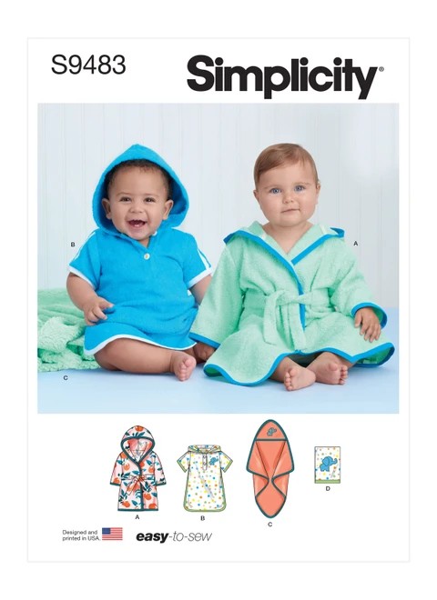 Simplicity Sewing Pattern Babies' Bath Set - S9483 - Size - XXS-L (U)