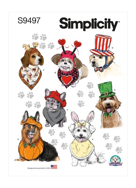 Simplicity Sewing Pattern Pet Accessories - S9497 - S-M-L (A,L,N)