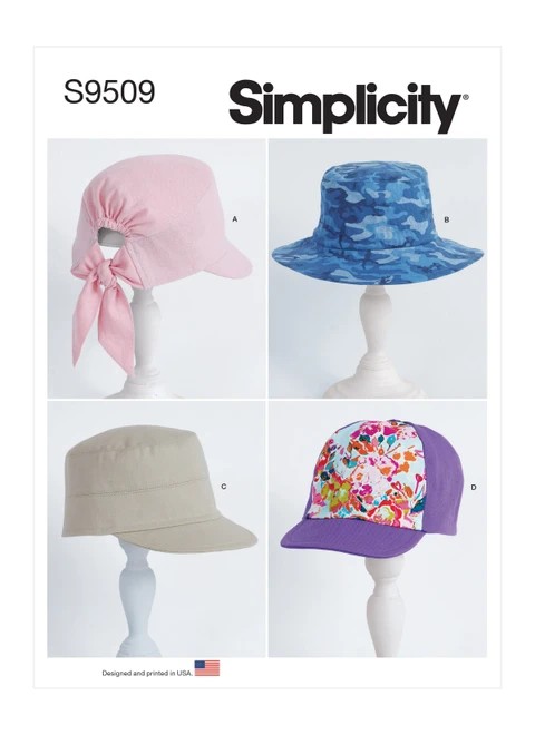 Simplicity Sewing Pattern Adult and Children Hats - S9509 - Size - XS-XL/XS-XL (K)
