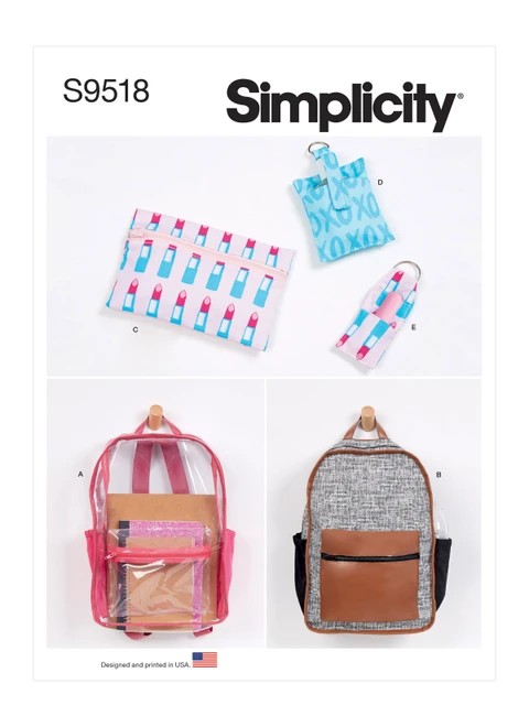 Simplicity Sewing Pattern Backpacks and Accessories - S9518 - Size - One Size (K)