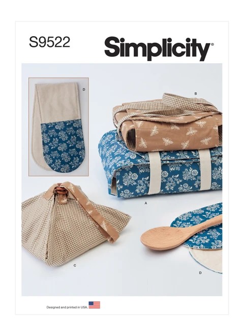 Simplicity Sewing Pattern Casserole Carriers, Pie Holder and Double Oven Mitt - S9522 - Size - One Size (K)