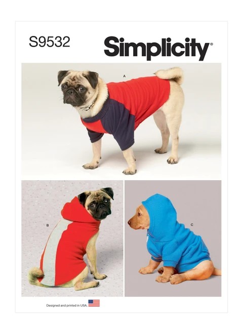 Simplicity Sewing Pattern Pet Clothes - S9532 - Size - XS-XL (K)