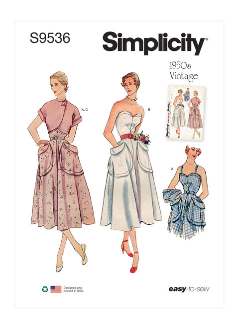 Simplicity Sewing Pattern 1950s Misses' Sundress and Bolero - S9536 - 6-14 or 14-22 (U)