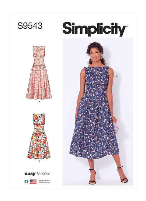 Simplicity Sewing Pattern Misses' Dresses - S9543 - Size - 6-18 (U)