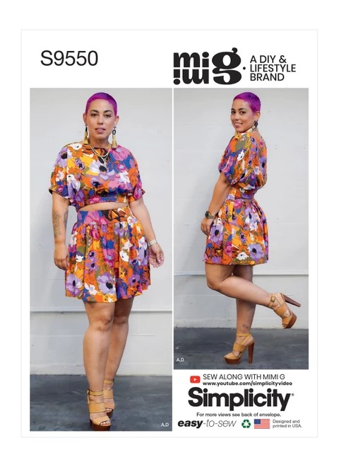 Simplicity Sewing Pattern Misses' Tops, Skirt and Shorts- S9550 - 4-12 or 14-22 (A,L,N)