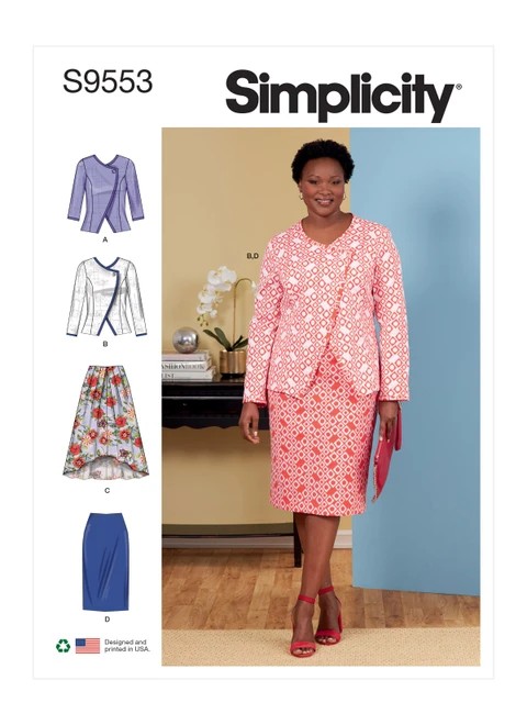 Simplicity Sewing Pattern Women's Jacket and Skirts - S9553 - 18w-24w or 26w-32w (U)