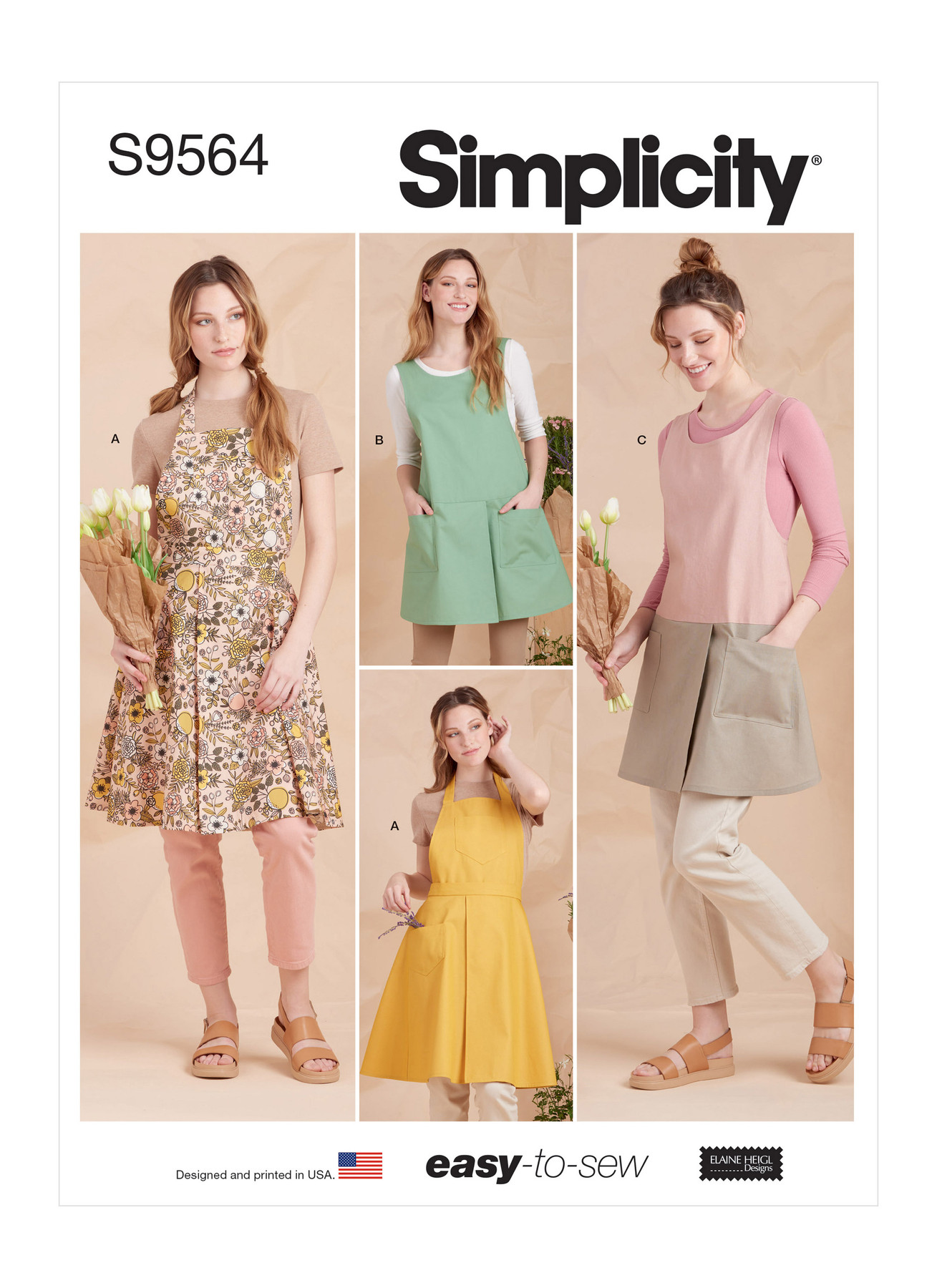 Simplicity Sewing Pattern Misses' Aprons - S9564 - XS-XL (A,L,N)