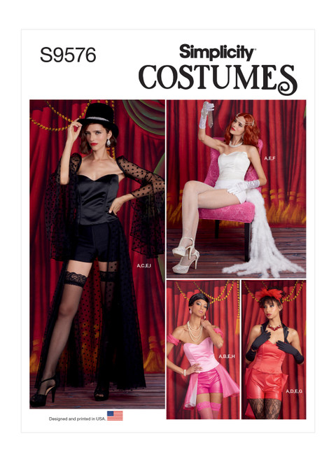 Simplicity Sewing Pattern Corset, Sleeves, Collar, Shorts, Decorations and Skirts - S9576 - 6-14 or 16-24 (A,L,N)