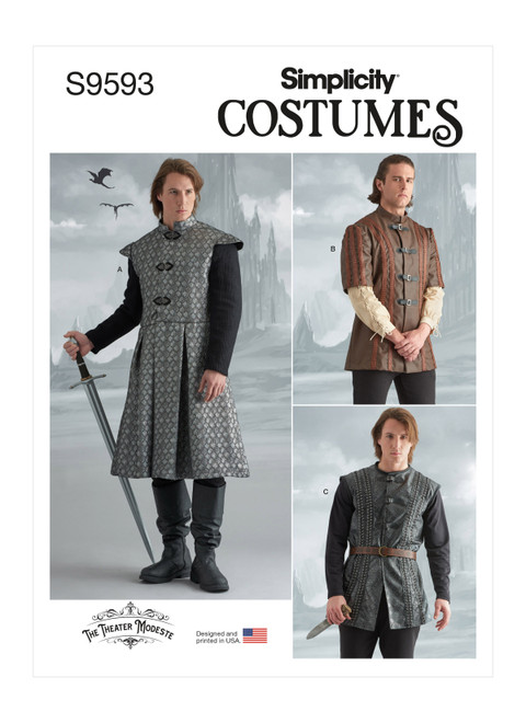 Simplicity Sewing Pattern Men's Coat, Jacket and Vest - S9593 - 38-44 or 46-52 (U)