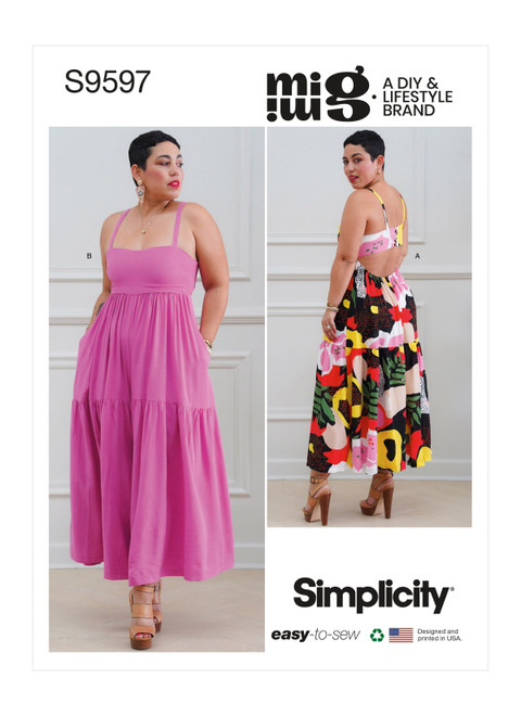 Simplicity Sewing Pattern Misses' Dress and Jumpsuit by Mimi G - S9597 - 6-14 or 16-24 (A,L,N)