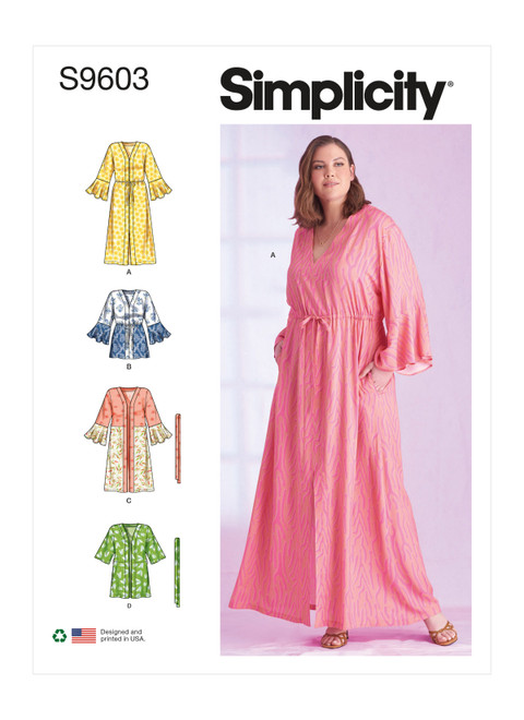 Simplicity Sewing Pattern Women's Caftans and Wraps - S9603 - 18w-24w or 26w-32w (K)