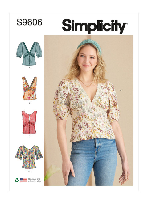 Simplicity Sewing Pattern Misses' Blouse - S9606 - 6-14 or 16-24 (K)