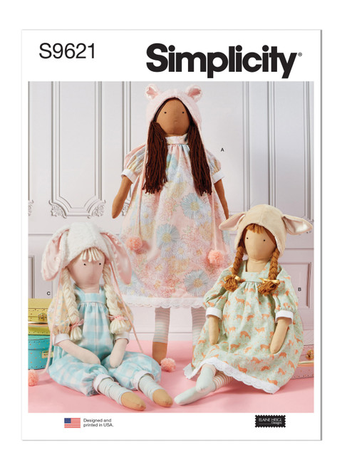Simplicity Sewing Pattern Lanky Plush Dolls and Clothes by Elaine Heigl Designs - S9621 - One Size (A,L,N)