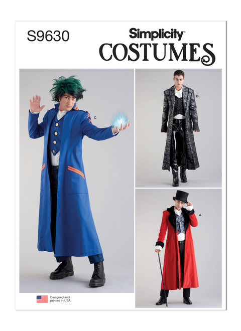 Simplicity Sewing Pattern Men's Costume Coats - S9630 - 34-42 or 44-52 (U)