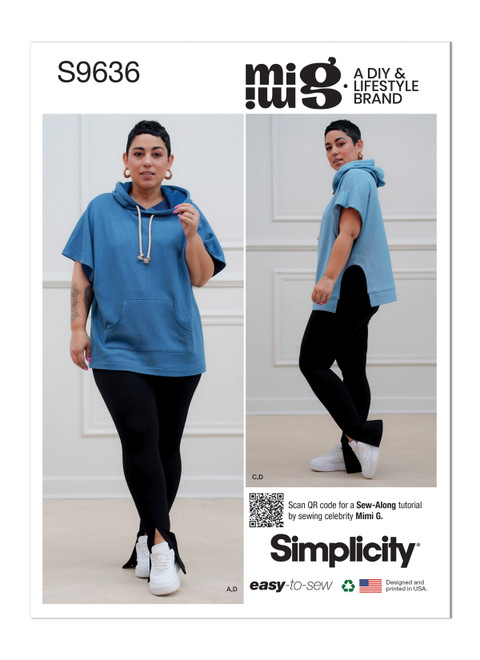 Simplicity Sewing Pattern Misses' Hoodies and Leggings by Mimi G - S9636 - 4-12 or 12-20 (A,L,N)
