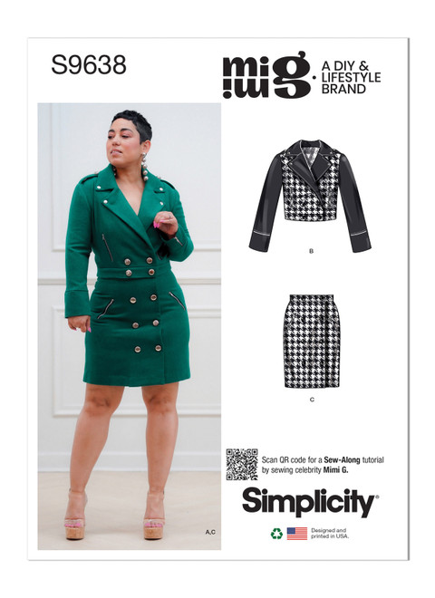 Simplicity Sewing Pattern Misses' Jackets and Skirt by Mimi G - S9638 - 6-14 or 16-24 (A,L,N)