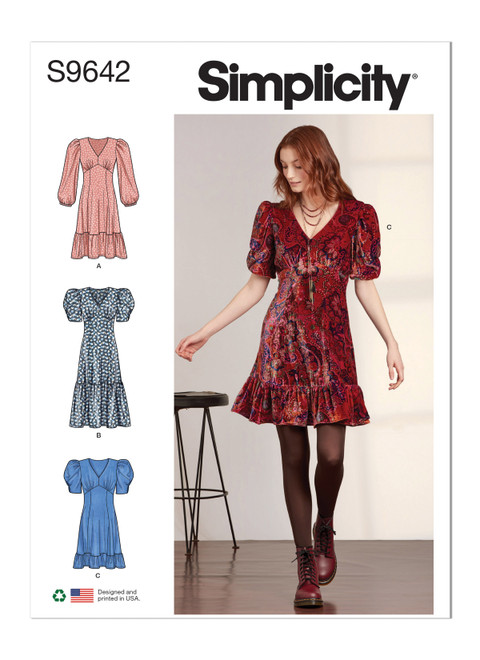 Simplicity Sewing Pattern Misses' Dress - S9642 - 4-12 or 12-20 (U)