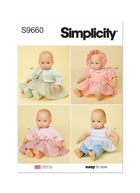 Simplicity Sewing Pattern 15" Baby Doll Clothes - S9660 - Size - One Size (U)