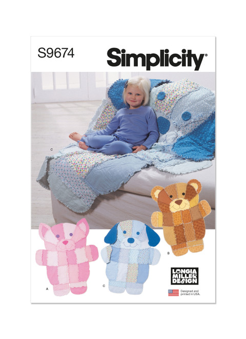 Simplicity Sewing Pattern Rag Quilt by Longia Miller - S9674 - Size - One Size (D)