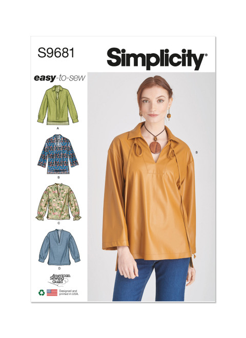 Simplicity Sewing Pattern Misses' and Women's Pull-Over Top - S9681 - 10-18 or 20w-28w (U)