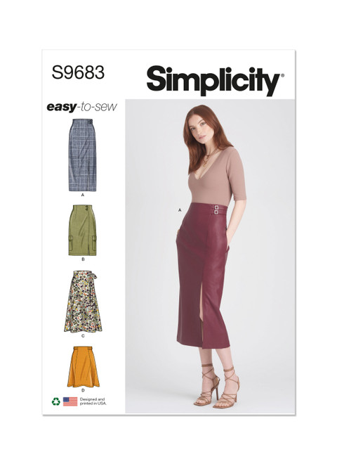 Simplicity Sewing Pattern Misses' Skirts - S9683 - 8-16 or 18-26 (U)