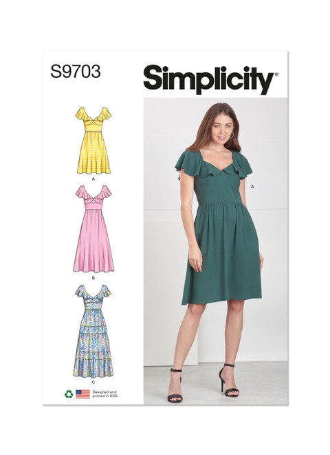 Simplicity Sewing Pattern Misses' Dresses - S9703 - 4-12 or 12-20 (A,L,N)