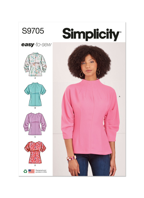 Simplicity Sewing Pattern Misses' Tops - S9705 - 6-14 or 16-24 (U)