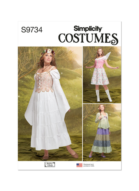 Simplicity Sewing Pattern Misses' Costumes by Andrea Schewe Designs - S9734 - 8-16 or 18-26 (D)