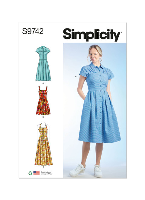Simplicity Sewing Pattern Misses' Dresses - S9742 - 4-12 or 12-20 (A,L,N)