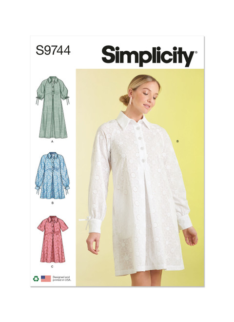 Simplicity Sewing Pattern Misses' Dresses - S9744 - 8-16 or 18-26 (A,L,N)
