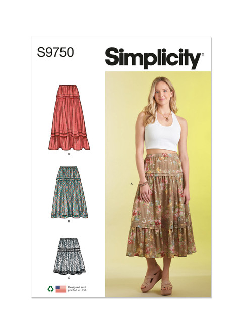 Simplicity Sewing Pattern Misses' Skirt in Three Lengths - S9750 - 8-16 or 18-26 (U)