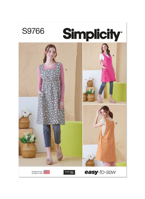 Simplicity Sewing Pattern Misses' Tabard Aprons by Elaine Heigl Designs - S9766 - Size - XS-XL (D)