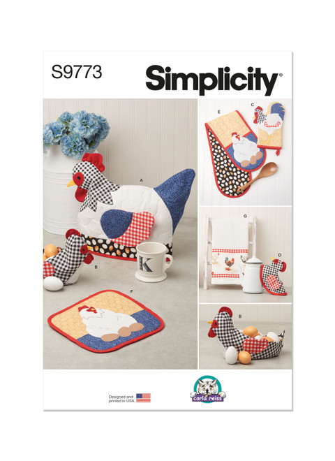 Simplicity Sewing Pattern Kitchen Accessories by Carla Reiss Design - S9773 - Size - One Size (D)