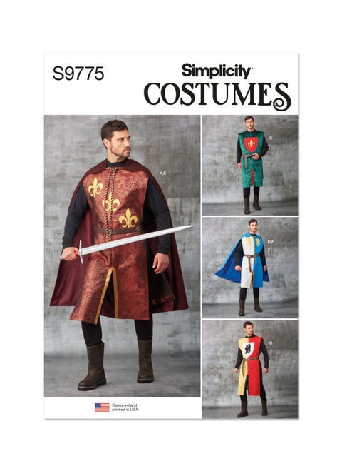 Simplicity Sewing Pattern Unisex Tabards, Capes and Heraldic Shields - S9775 - One Size (A,L,N)
