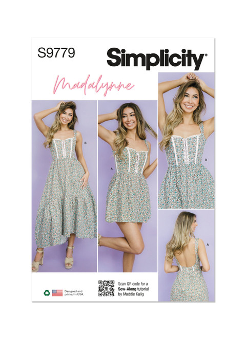 Simplicity Sewing Pattern Misses' Dress in Two Lengths by Madalynne Intimates - S9779 - 8-16 or 18-26 (D)