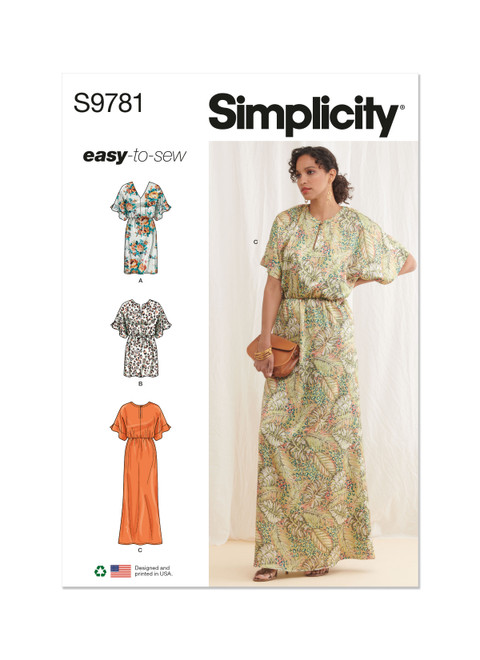 Simplicity Sewing Pattern Misses' Dresses - S9781 - 8-16 or 18-26 (A,L,N)