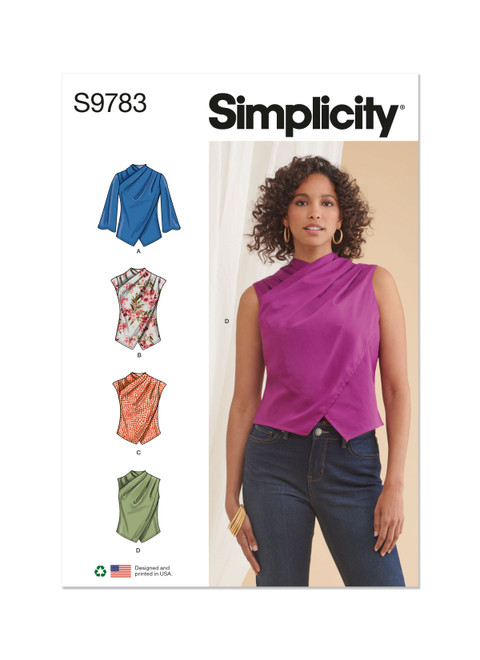 Simplicity Sewing Pattern Misses' Tops - S9783 - 6-14 or 16-24 (U)