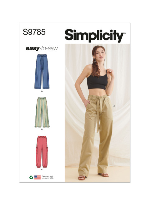 Simplicity Sewing Pattern Misses' Pants - S9785 - 8-16 or 18-26 (U)