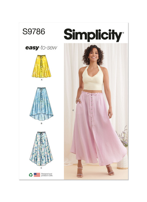 Simplicity Sewing Pattern Misses' Skirt With Hemline Variations - S9786 - 4-12 or 12-20 (U)