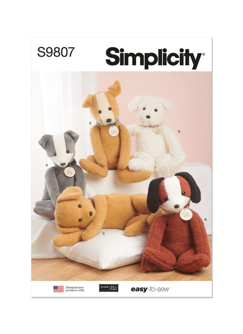 Simplicity Sewing Pattern Poseable Plush Animals by Elaine Heigl Designs - S9807 - Size - One Size (D)