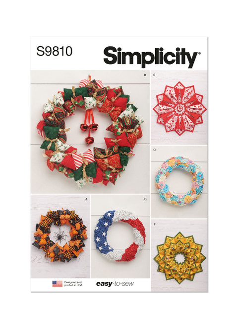 Simplicity Sewing Pattern Seasonal Wreaths - S9810 - Size - One Size (U)